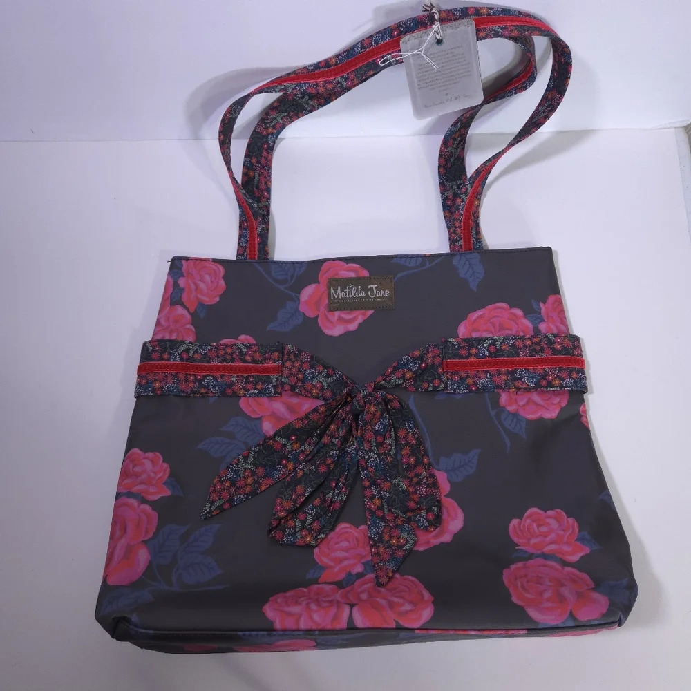 NWT Matilda Jane Make Your Own Path Heart Strings Tote Roses WhimsiGoth Coquette